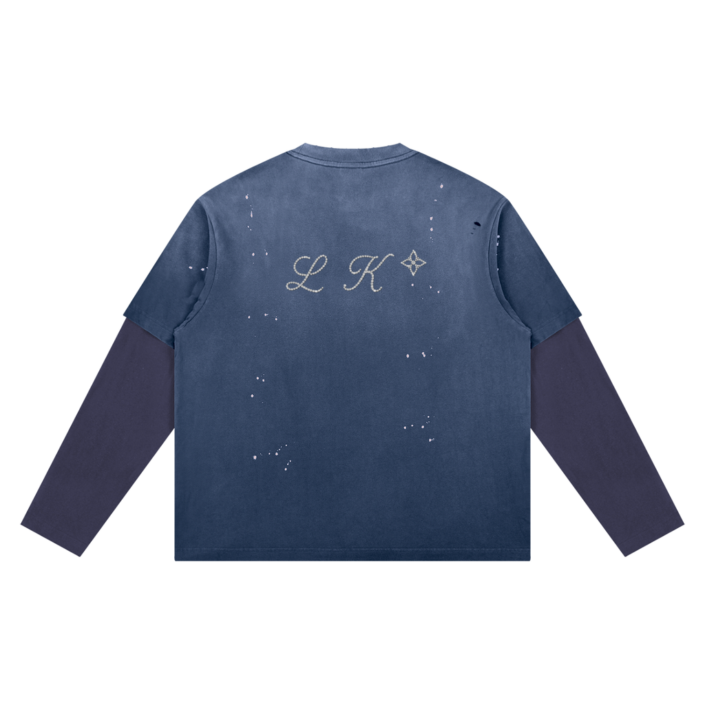 Unisex Vintage Wash Distressed Layer T-Shirt