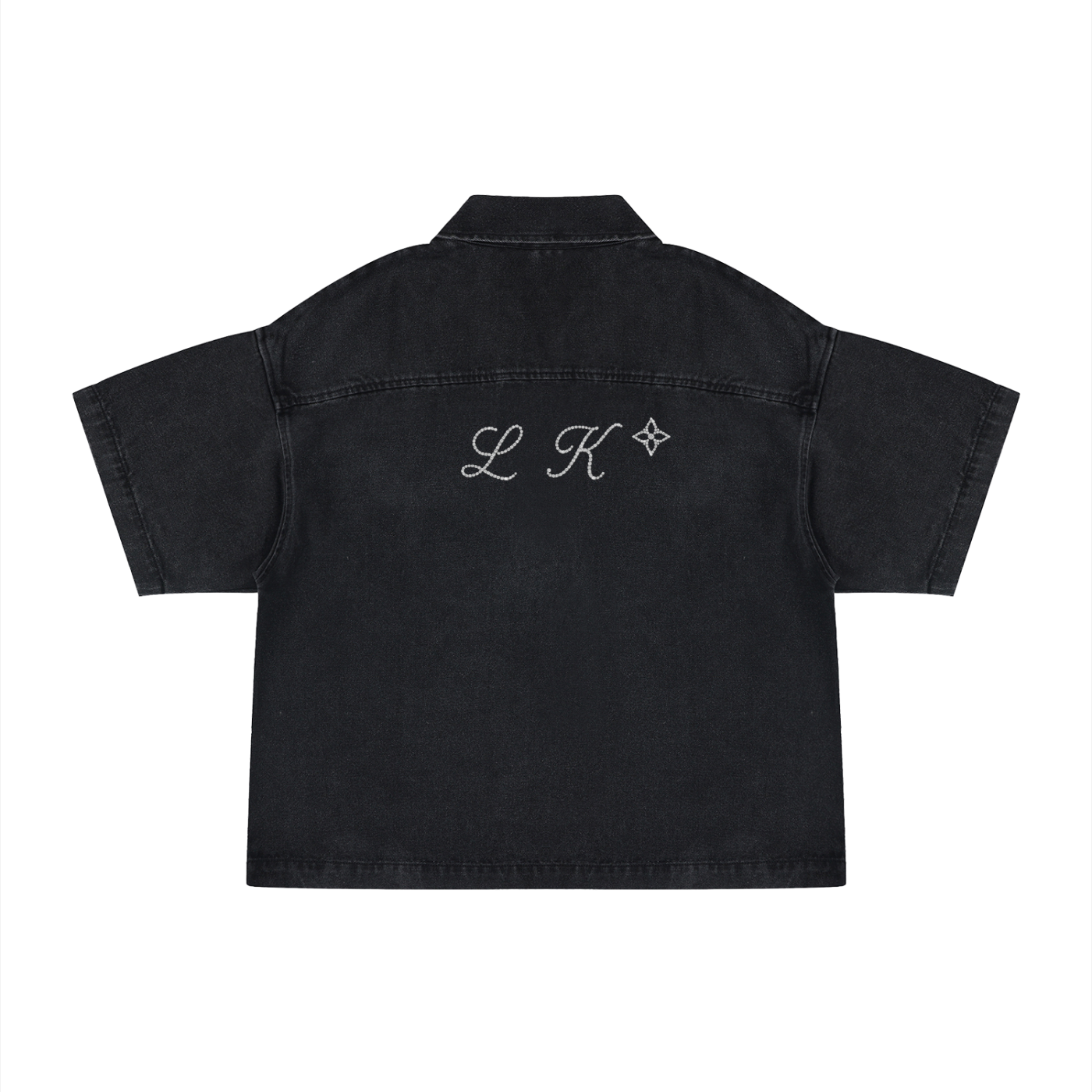 Unisex Vintage Wash Boxy Quarter-Zip Denim Shirt