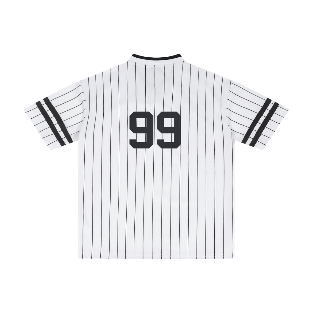 Unisex Striped Loose V-Neck T-Shirt