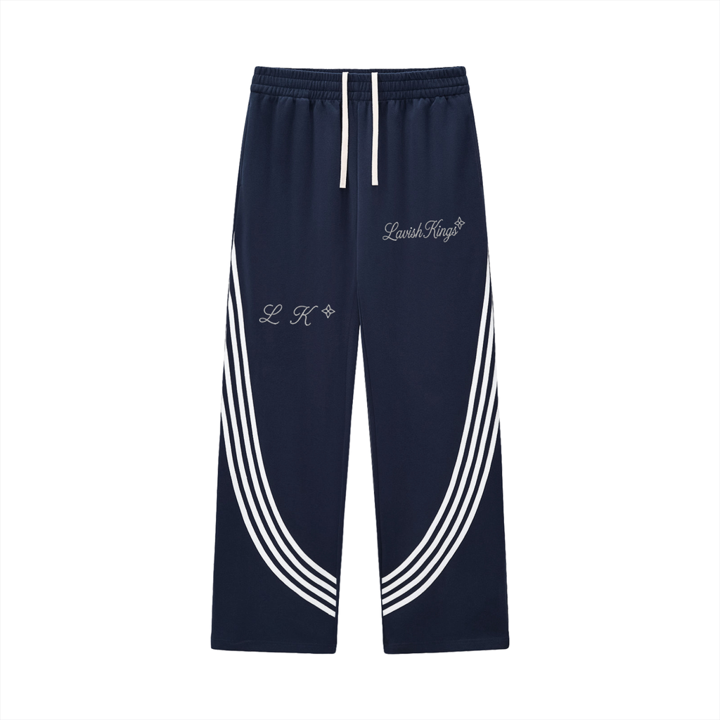 Curved Stripe Straight Sweatpants