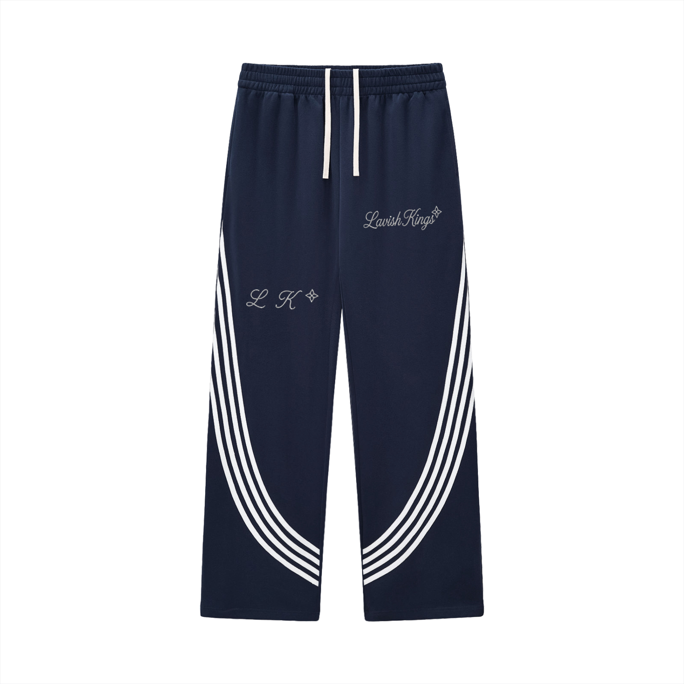 Curved Stripe Straight Sweatpants
