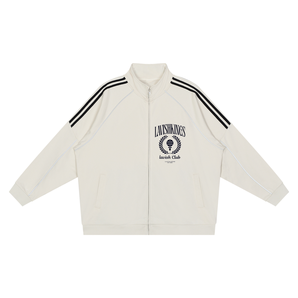 Reflection Striped Raglan Sleeve  Jacket - LavishKings