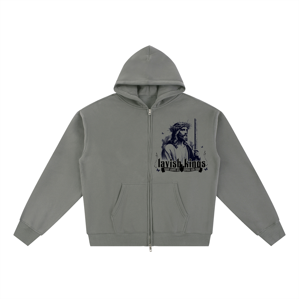 Essential Fleece Zip-Through Hoodie - LavishKings