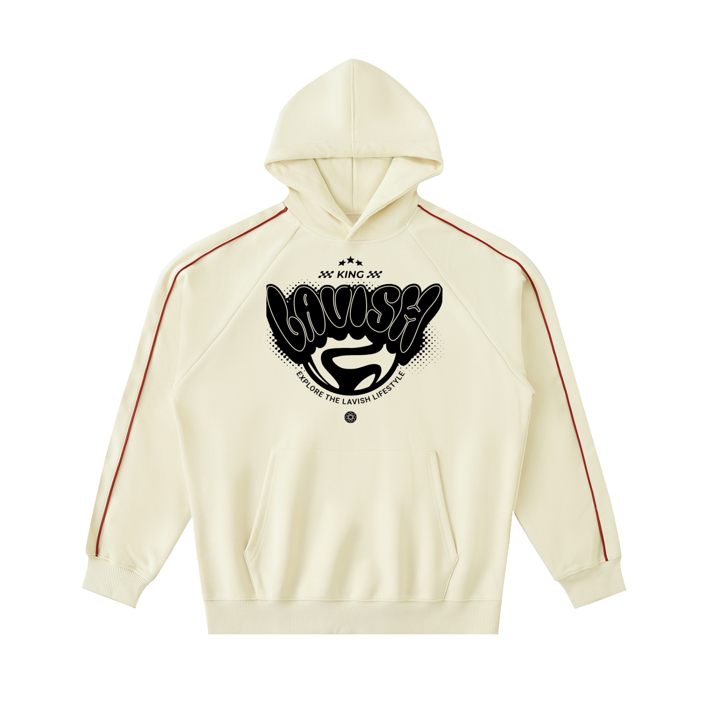 Contrast Piping Raglan Hoodie