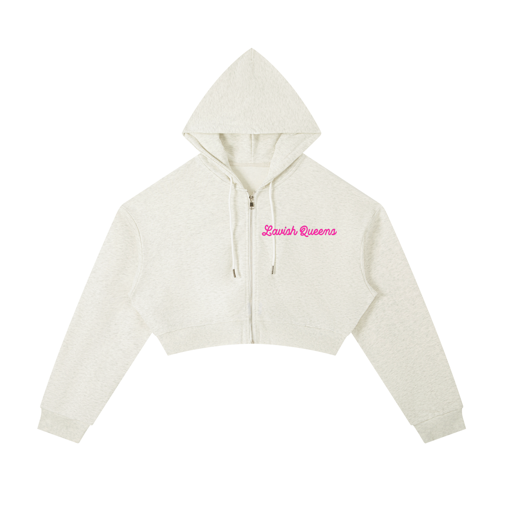 Essential Cropped Zip-Up Hoodie - LavishKings