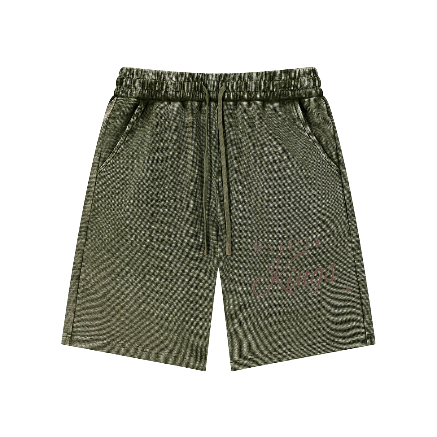 Mineral Wash Waffle Knit Shorts - LavishKings