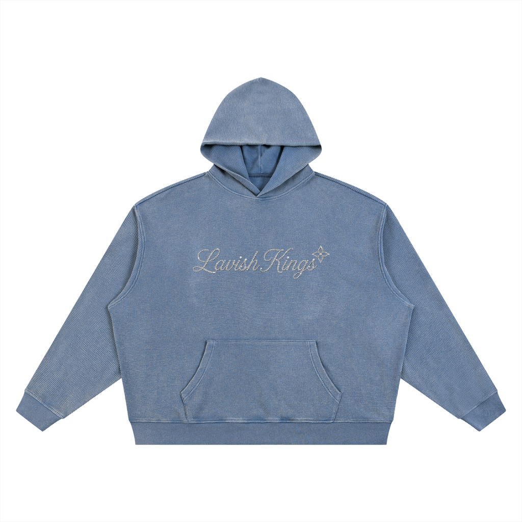 Unisex Vintage Wash Waffle Boxy Hoodie