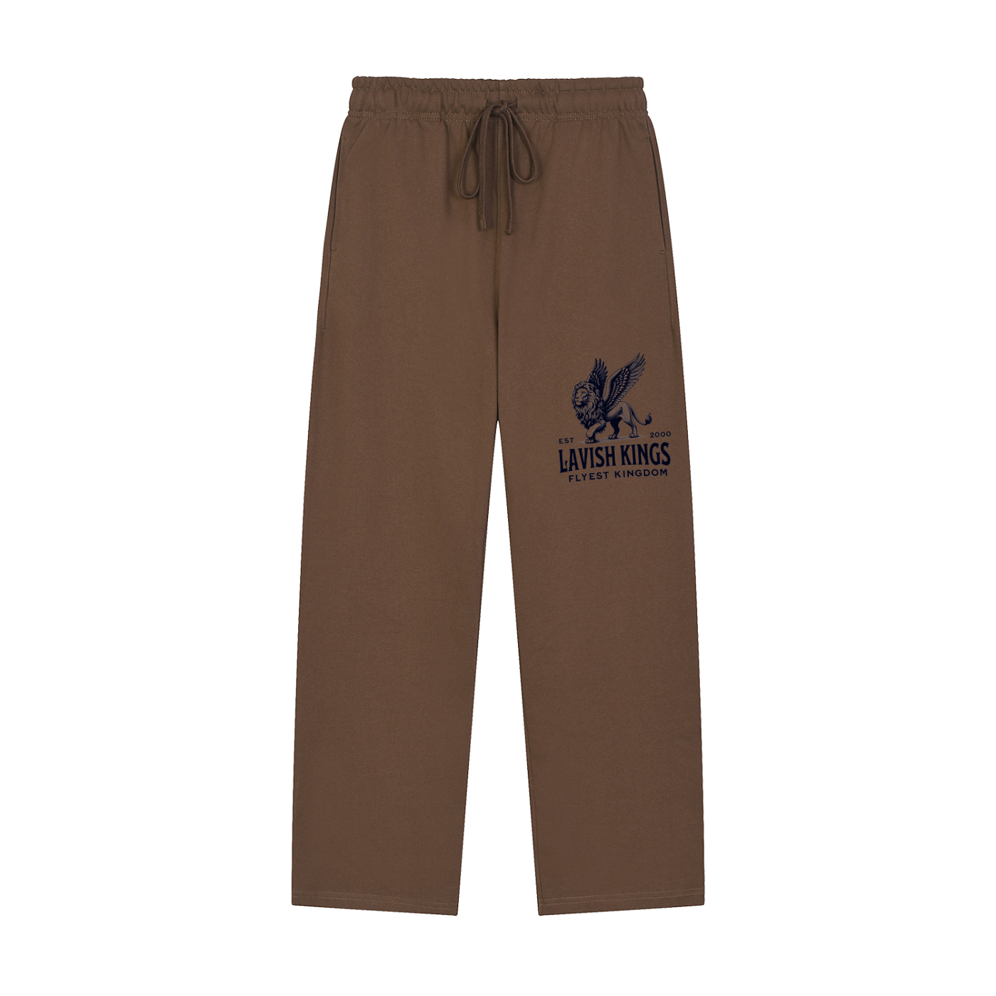 Solid Color Straight-Leg Sweatpants