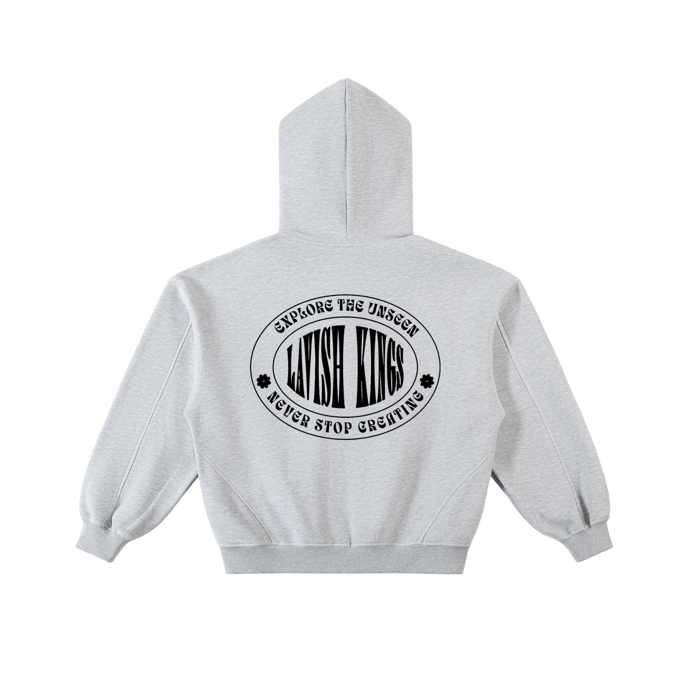 Contrast-Stitched Boxy Fleece Zip Hoodie