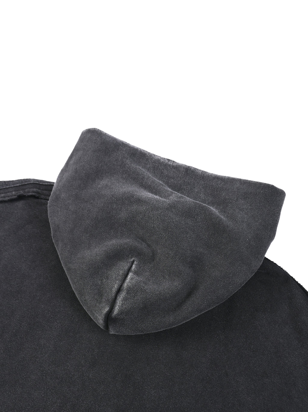 Snow Washed Tape Raw Edge Zip Hoodie - LavishKings