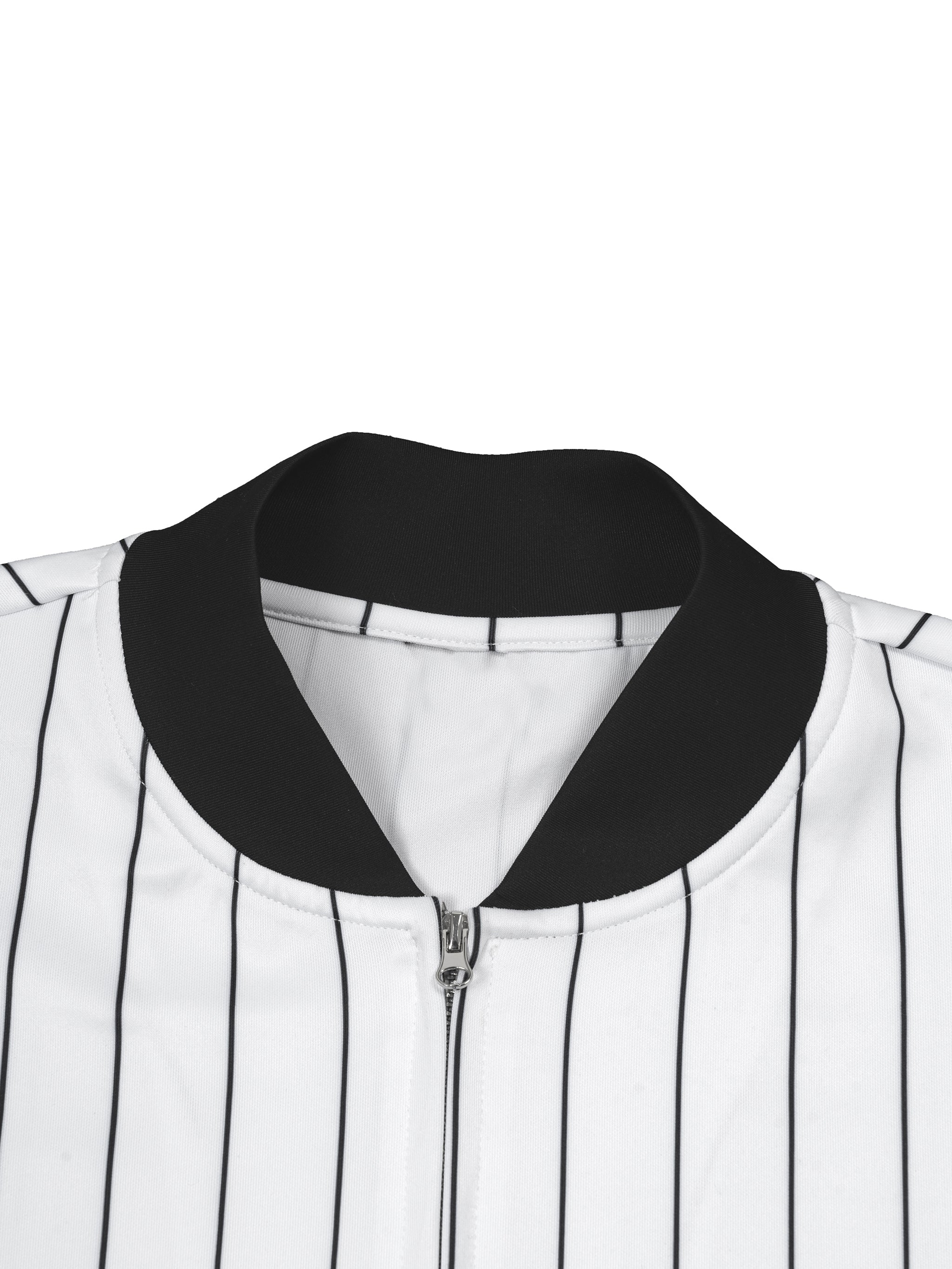 Unisex Striped Full-Zip Baseball Jersey