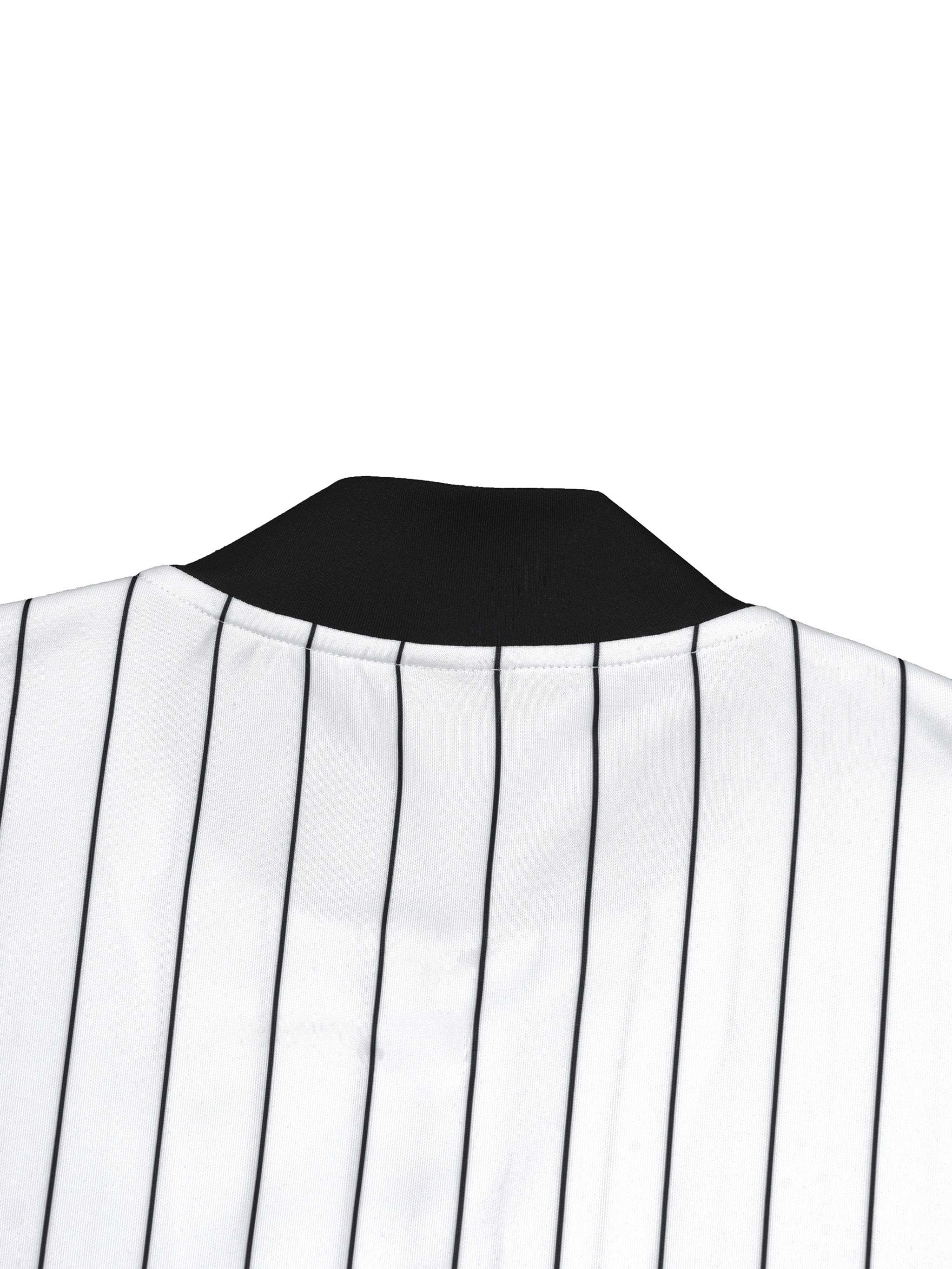 Unisex Striped Full-Zip Baseball Jersey