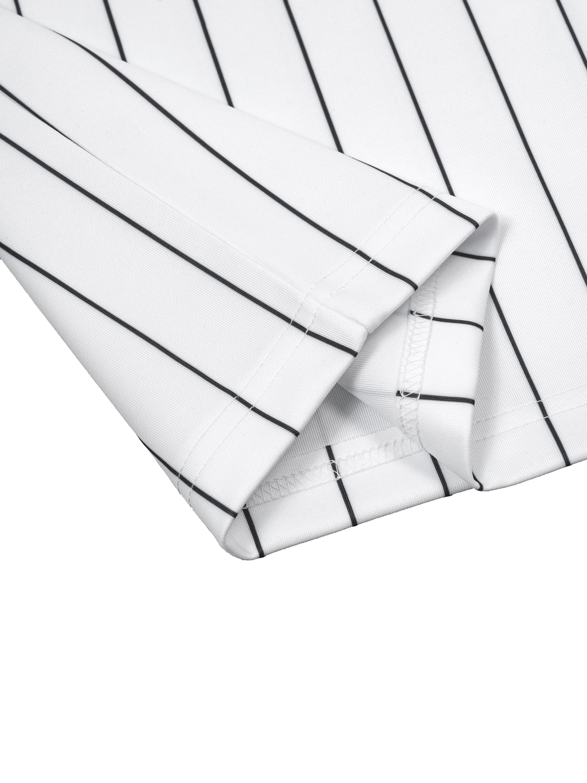 Unisex Striped Full-Zip Baseball Jersey