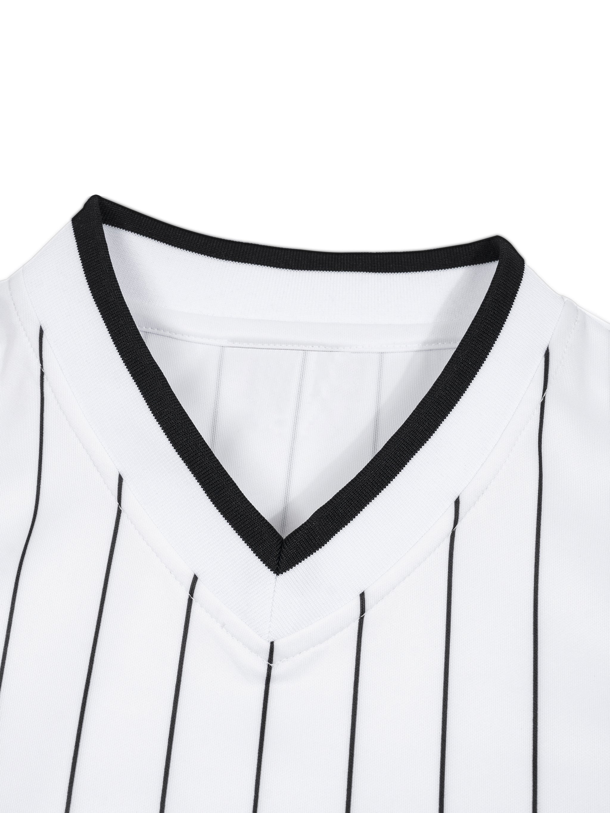 Unisex Striped Loose V-Neck T-Shirt