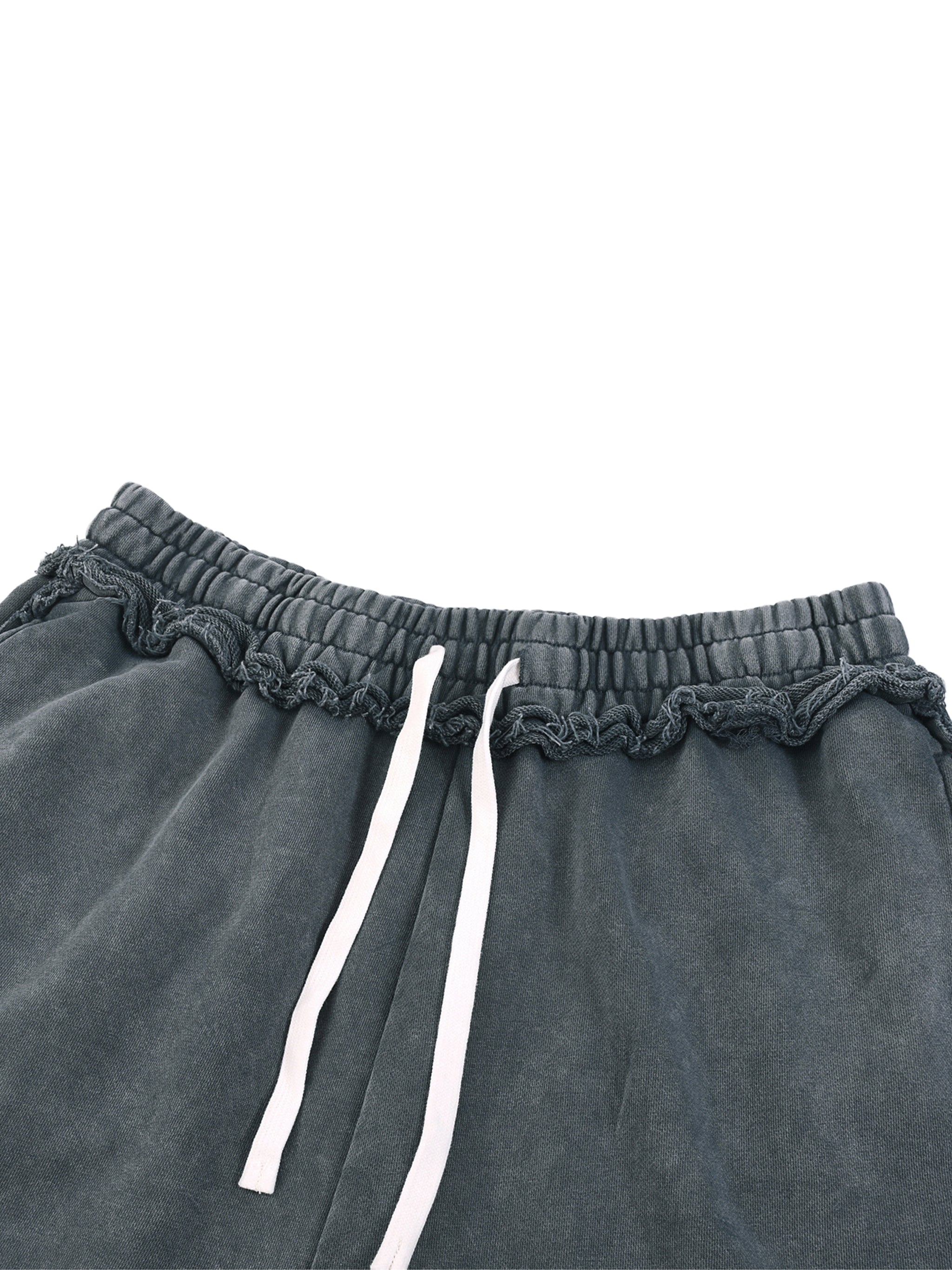 Unisex Mineral Wash Raw Edge Shorts