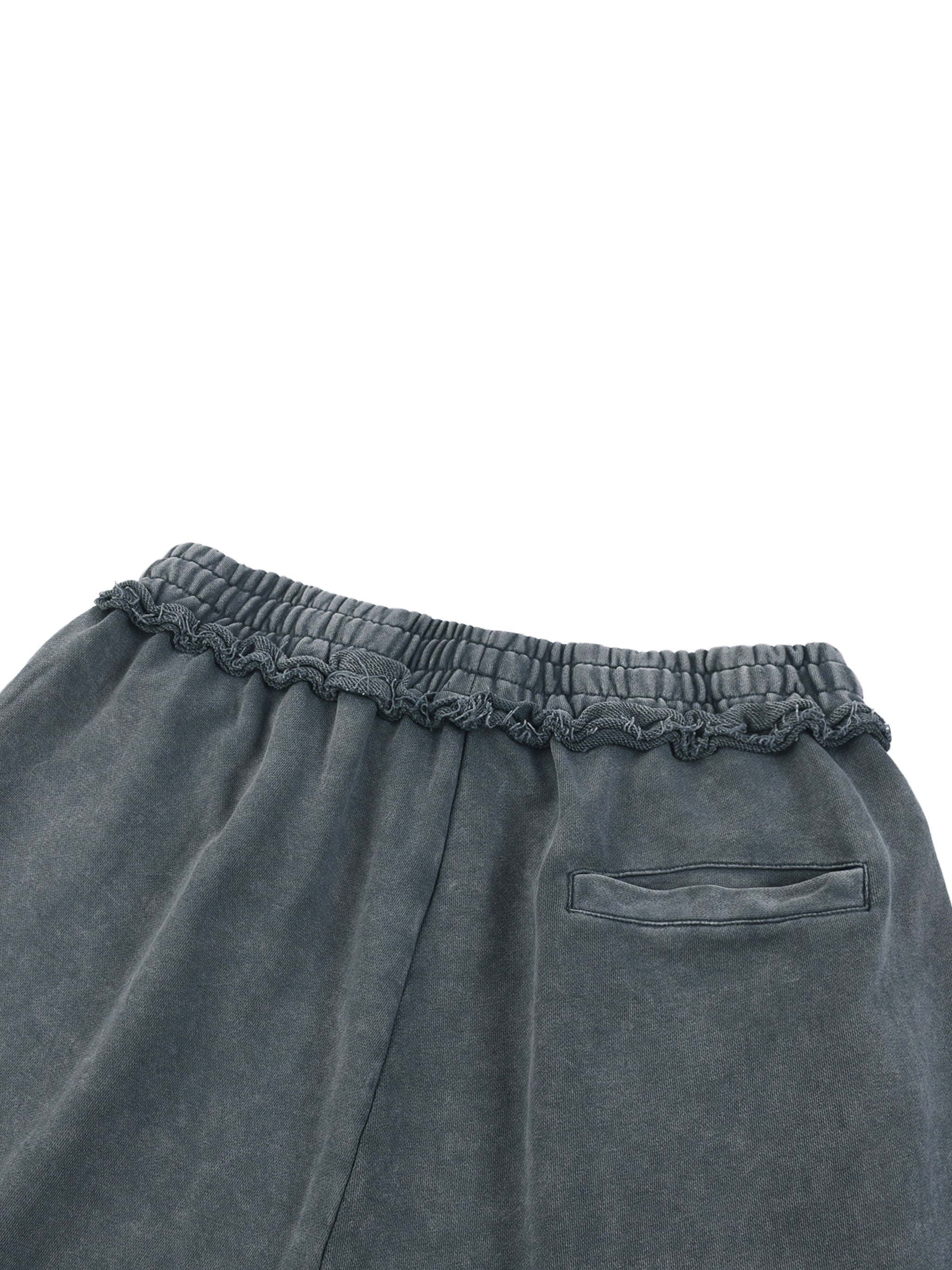 Unisex Mineral Wash Raw Edge Shorts