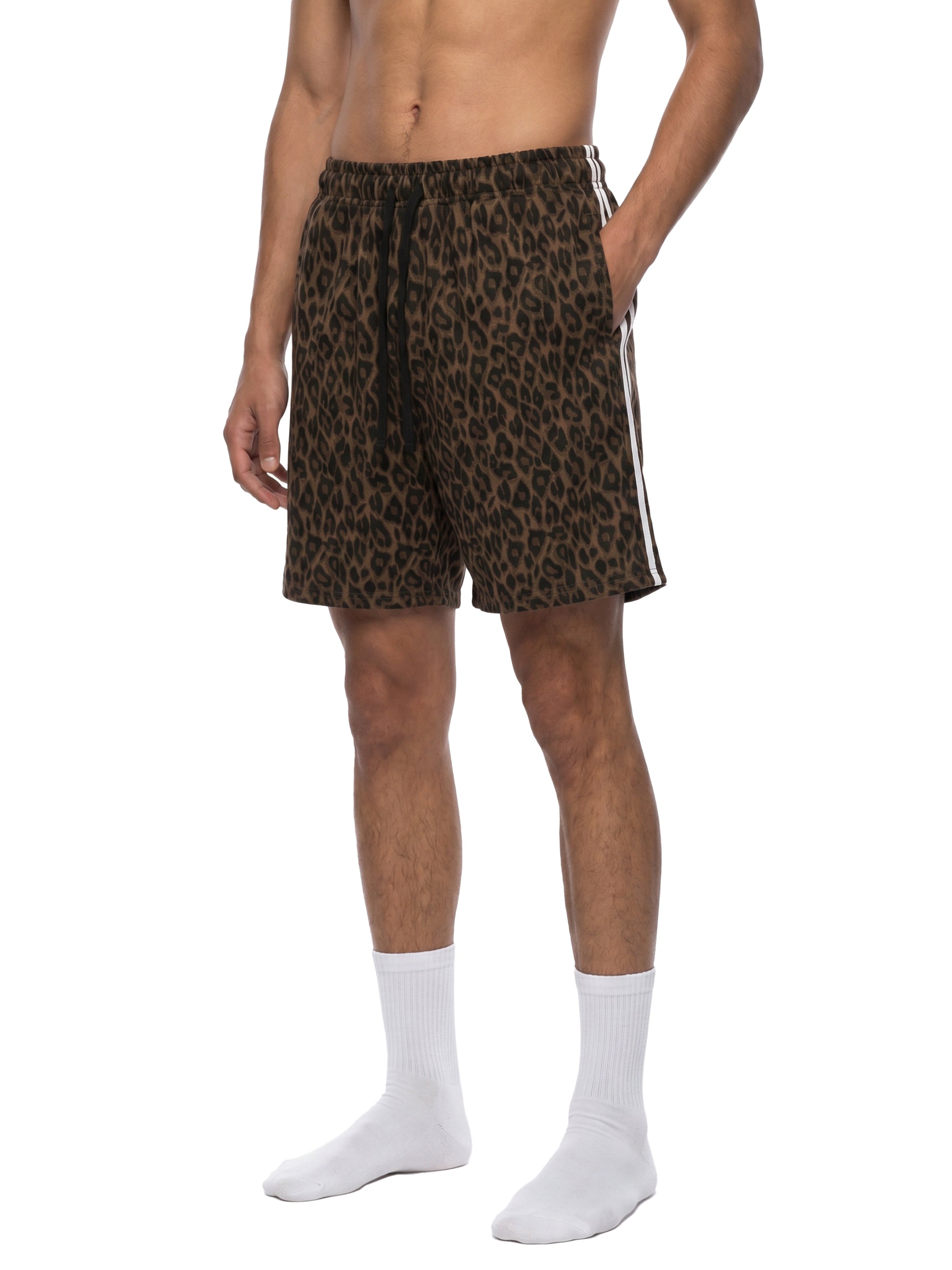 Unisex Heavyweight Leopard Drawstring Shorts